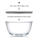 JoyJolt Kitchen Mixing Bowls - 8pc Glass Bowls with Lids Set – Neat Nesting Bowls - Large Mixing Bowl Set Batter Bowl - Cooking Bowls - Storage Bowls with Lids and Big Salad Bowl with BPA-Free Lids - Image 7