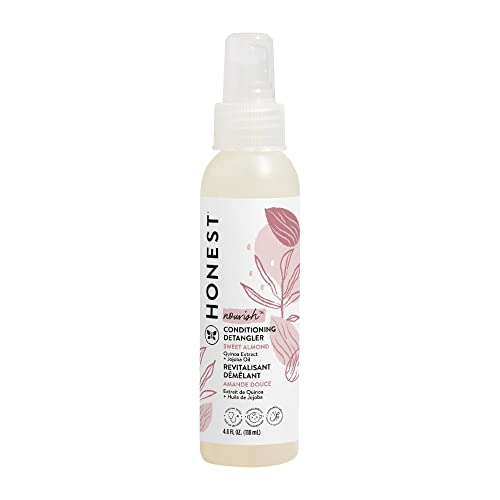 313a1LAlwpL.jpg The Honest Company Conditioning Hair Detangler | Leave-in Conditioner + Fortifying Spray | Tear-free, Cruelty-Free, Hypoallergenic | Almond Nourishing, 4 fl oz - Image 1