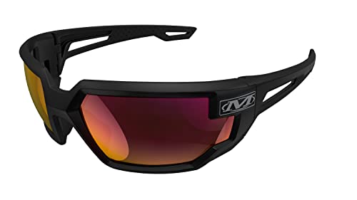 Mechanix Wear: Vision Type-X Safety Glasses with Advanced Anti Fog, Scratch Resistant, Black Frame, Protective Eyewear, Lightweight Glasses, Ventilated Temples, For Outdoor Use (Fire Mirror Lens)