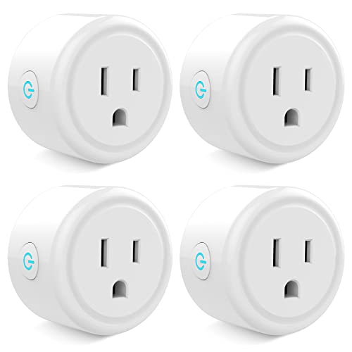 GHome Smart Mini Smart Plug, WiFi Outlet Socket Works with Alexa and Google Home, Remote Control with Timer Function, Only Supports 2.4GHz Network, No Hub Required, ETL FCC Listed (4 Pack)
