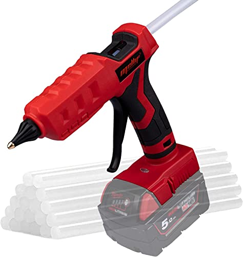 Cordless Hot Glue Gun for Milwaukee 18V Battery, (Battery NOT Included) 100W Handheld Battery Powered Glue Gun Kit with 20PCS Full Size Glue Sticks for Arts & Crafts & DIY, Tool Only