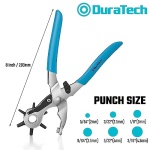 DURATECH Revolving Punch, Leather Hole Punch Tool, 8 Inch, 6 Multi-Hole Size Covers 2mm to 4.5mm, for Belts, Fabric, Dog Collars, Ideal for DIY Projects - Image 7