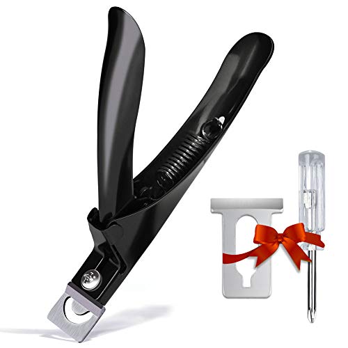 41CV5lLK7bL.jpg Black Premium Adjustable Stainless Steel Artificial Acrylic Fake False Nail Tip Clipper Cutter Trimmer Manicure Pedicure Sharp Blade Clip Tool for Salon Home Nail Art Beauty Design DIY - Image 1