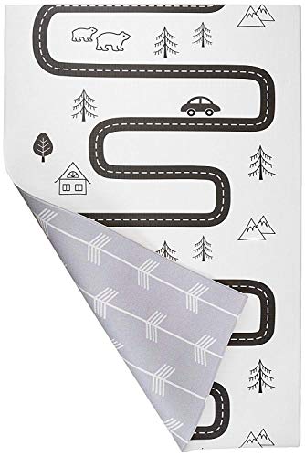 41KAP7WCqwL.jpg Baby Care Play Mat (Medium, Nordic Trails - Morning Fog Arrows) 73’’ x 49’’ Original One-Piece Reversible Rollable Waterproof Play Mat for Infants, Babies, Toddler, and Kids - Image 1