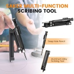 Saker Multi-function Scribing Tool- Construction Pencil- Aluminum Alloy Scribe Tool with Deep Hole Pencil,DIY Woodworking Scribe Gauge Scriber Line Maker Measuring Tool (BLACK) - Image 4