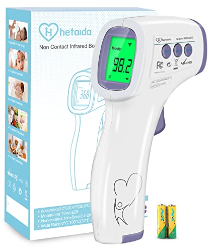 41RIj0i-PL.jpg Digital Thermometer for Adults and Kids, No Touch Forehead Thermometer for Baby, 2 in 1 Body Surface Mode Infrared Thermometer with Fever Alarm and Instant Accuracy Readings - Image 1