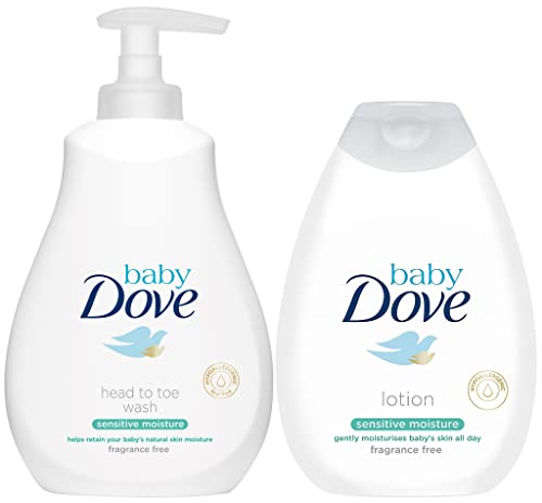 Baby Dove Sensitive Moisture Bundle: Tip to Toe Wash and Lotion, 13 Ounce Each