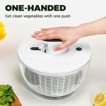 KucheCraft Salad Spinner Large 6.3 Qt, Manual Lettuce Spinner for Vegetable Prepping, One-Handed Pump Fruit Spinner Dryer with Bowl and Colander, Dishwasher Safe Veggie Fruit Washer Spinner-Black - Image 8