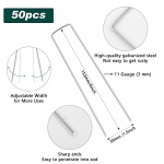 FEED GARDEN Galvanized Landscape Staples 6 Inch 50 Pack 11 Gauge Anti-Rust Garden Stakes Landscaping Fabric SOD Pins Yard Stakes for Weed Barrier Fabric - Image 7