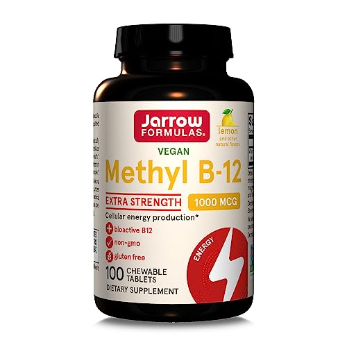 41kZL5rzP7L.jpg Jarrow Formulas Extra Strength Methyl B-12 1000 mcg - Dietary Supplement - 100 Lemon Flavored Chewable Tablets - Bioactive Vitamin B-12 - Supports Cellular Energy Production, Sleep & Brain Health - Image 1
