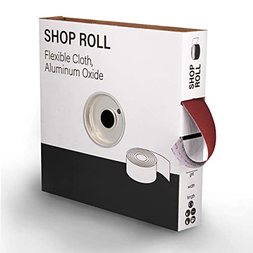 41oEd8XDSiL.jpg VSM Abrasives Shop Roll, 1 inch x 50 Yard, 80 Grit (Medium), Aluminum Oxide Abrasive Cloth Roll, F Weight Flexible Cotton Backing, Red and Brown Color, for Multifaceted Grinding Tasks - Image 1