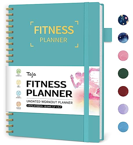 41rvGe1nsqL.jpg Fitness Workout Journal for Women & Men, A5(5.5" x 8.2") Workout Log Book Planner for Tracking, Progress, and Achieving Your Wellness Goals-Blue - Image 1