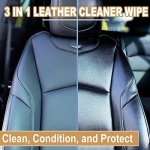 Air Jungles 3in1 Leather Cleaner Wipes 70 Count (Pack of 1), Extra Large 8" x 10" Size Leather Clean Condition Protect Wipes for Vinyl and Leather Apparel Furniture Auto Car Interior Shoes Boots Bags - Image 5