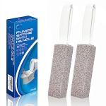 4TH Pumice Stone for Toilet Bowl Cleaning,Scouring Stick with Handle,Powerfully Away Limescale Stain,Hard Water Ring, Calcium Buildup,Iron,Rust.Remover for Tile Bath-tub - 2 Pack - Image 2