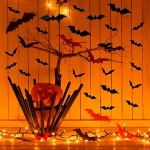 DIYASY Bats Wall Decor,120 Pcs 3D Bat Halloween Decoration Stickers for Home Decor 4 Size Waterproof Black Spooky Bats for Room Décor - Image 2