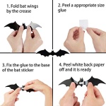 DIYASY Bats Wall Decor,120 Pcs 3D Bat Halloween Decoration Stickers for Home Decor 4 Size Waterproof Black Spooky Bats for Room Décor - Image 3