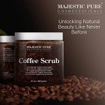 MAJESTIC PURE Arabica Coffee Scrub - All Natural Exfoliating Body Scrub for Skin Care, Stretch Marks, Acne & Cellulite, Reduce the Look of Spider Veins, Eczema, Age Spots & Varicose Veins - 10 Ounces - Image 2