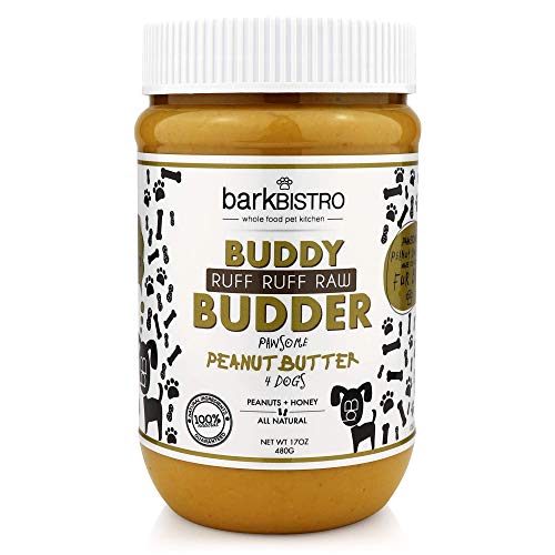 51JQS3ta4L.jpg BUDDY BUDDER Bark Bistro Company, Ruff Ruff Raw, 100% Natural Dog Peanut Butter, Healthy Peanut Butter Dog Treats, Dog Enrichment, Dog Pill Pocket, Made in USA, (17 oz Jars) - Image 1