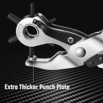 DURATECH Revolving Punch, Leather Hole Punch Tool, 8 Inch, 6 Multi-Hole Size Covers 2mm to 4.5mm, for Belts, Fabric, Dog Collars, Ideal for DIY Projects - Image 4