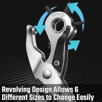 DURATECH Revolving Punch, Leather Hole Punch Tool, 8 Inch, 6 Multi-Hole Size Covers 2mm to 4.5mm, for Belts, Fabric, Dog Collars, Ideal for DIY Projects - Image 6