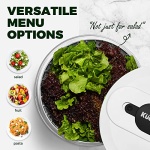 KucheCraft Salad Spinner Large 6.3 Qt, Manual Lettuce Spinner for Vegetable Prepping, One-Handed Pump Fruit Spinner Dryer with Bowl and Colander, Dishwasher Safe Veggie Fruit Washer Spinner-Black - Image 2