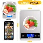 BACK KTCL 'Cooking Master' Digital Food Kitchen Scale, 22lb Weight Multifunction Scale Measures in Grams and Ounces for Cooking Baking, 1g/0.1oz Precise Graduation, Stainless Steel and Tempered Glass - Image 5