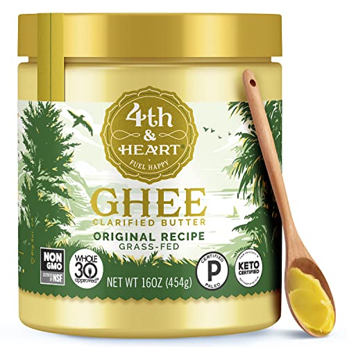 51lO1kagwfL.jpg 4th & Heart Original Grass-Fed Ghee, 16 Ounce, Keto, Pasture Raised, Non-GMO, Lactose and Casein Free, Certified Paleo - Image 1
