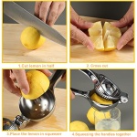 Premium Lemon Squeezer, TEZZ Large Heavy Duty Handhelp Juicer for Lemon, Metal Hand Press Citrus Juicer, Lime Squeezer Bar Tool, Manual Citrus Press - Image 2