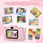 Anesky Kids Camera, Toy Camera for Kids Aged 3 4 5 6 7 8 9 10 11 12, 1080P HD Toddler Digital Video Camera, Children's Camera for Boys and Girls, Perfect Christmas & Birthday Gifts, 32GB Card - Pink - Image 6