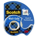 Scotch Wall-Safe Tape, 1 Rolls Sticks Securely, Removes Cleanly, Invisible, Designed for Displaying, Photo Safe, 3/4 in x 650 in (183)