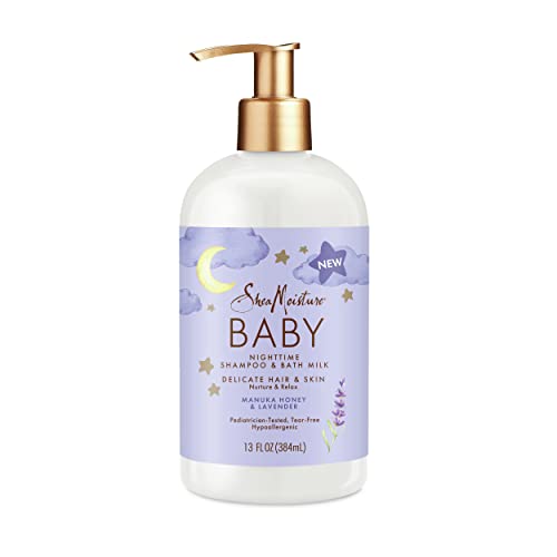 61I9qaFfznL.jpg SheaMoisture Baby Shampoo & Bath Milk Manuka Honey & Lavender for Delicate Hair and Skin Nighttime Skin and Hair Care Regimen 13 oz - Image 1