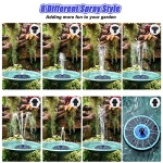 SZMP Solar Fountain 2023 Upgrade, 3.5W Solar Powered Bird Bath Fountains with Flower, Outdoor Water Feature Solar Fountain Pump with 7-in-1 Nozzles, 4 Fixed Pipes for Humingbirds, Garden, Pool, Pond - Image 5
